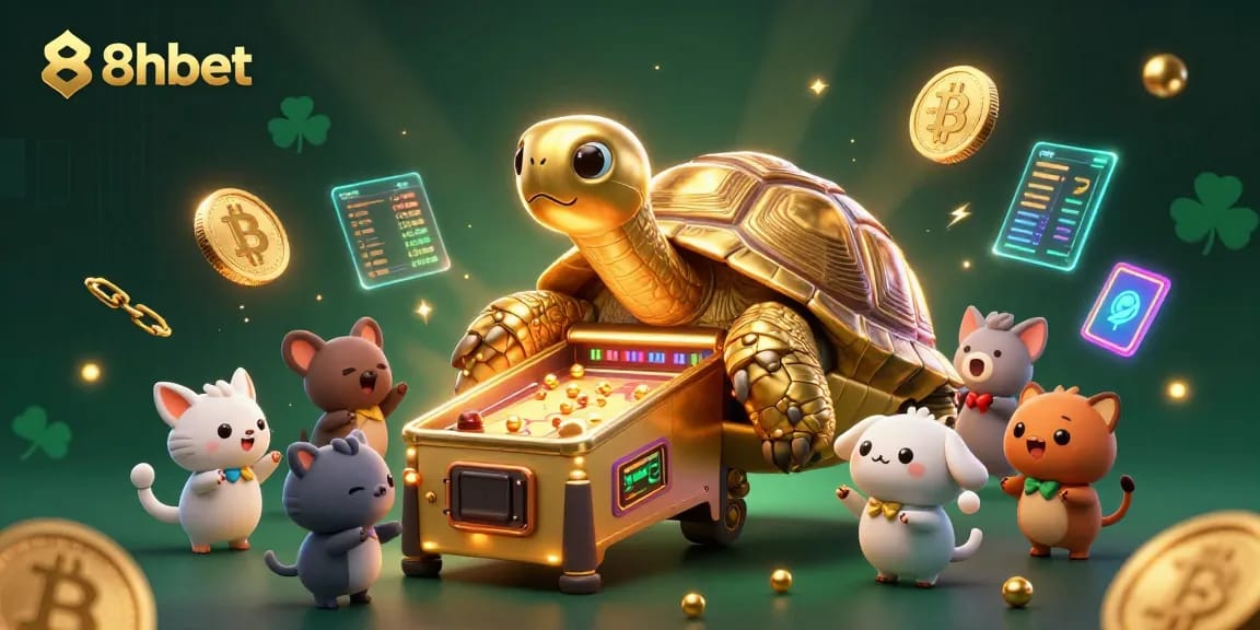 8xbet players enjoying vibrant 3D scenes filled with crypto coins and lively gaming action.