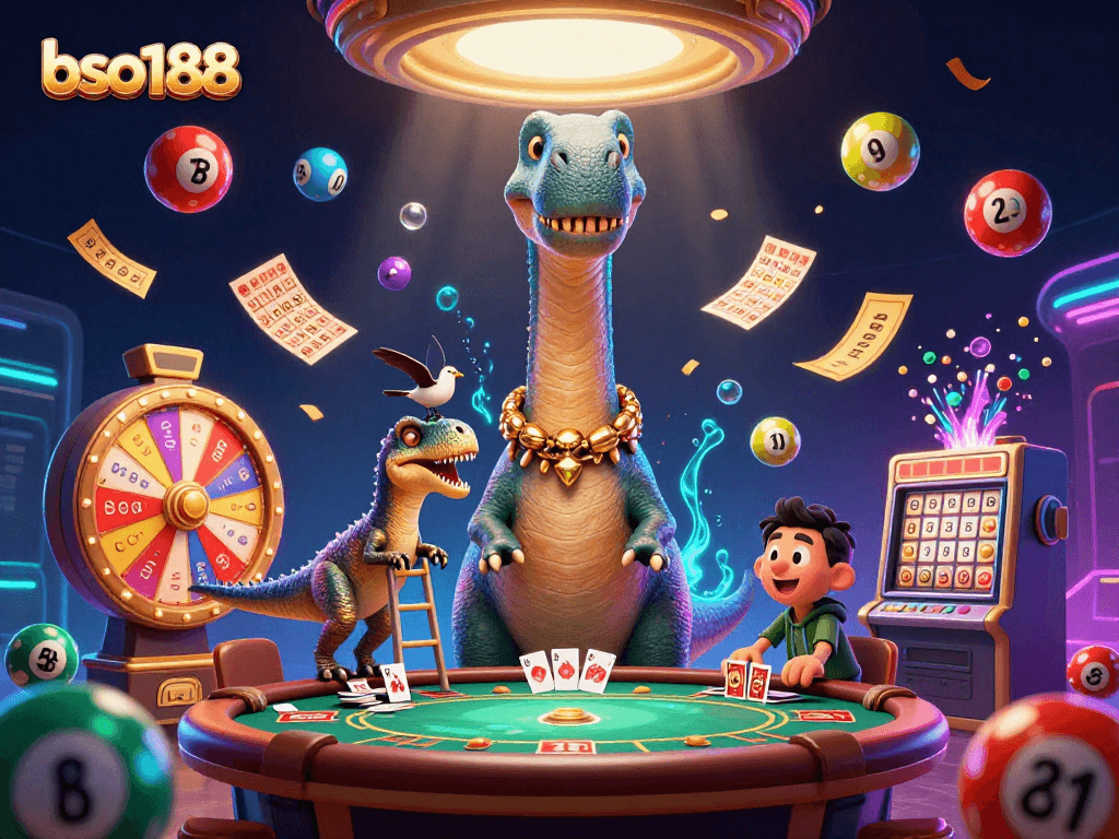 Engage with bso188 in a vibrant casino scene featuring dynamic characters and lively game elements.