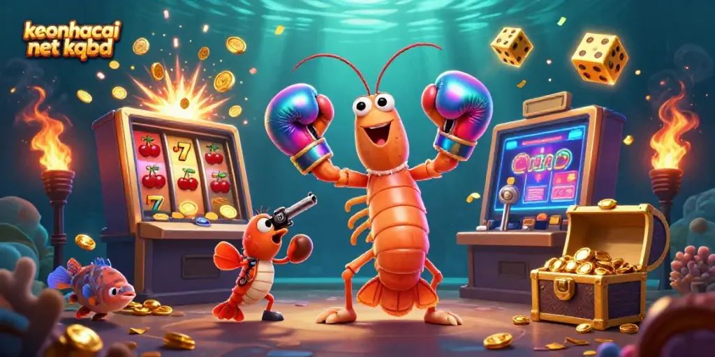 Engage with keonhacai net kqbd through an animated 3D scene showcasing a dynamic underwater casino theme.