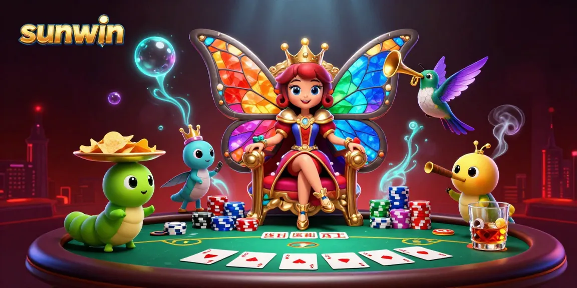 Experience exciting poker action with the butterfly queen in the sunwin casino world.