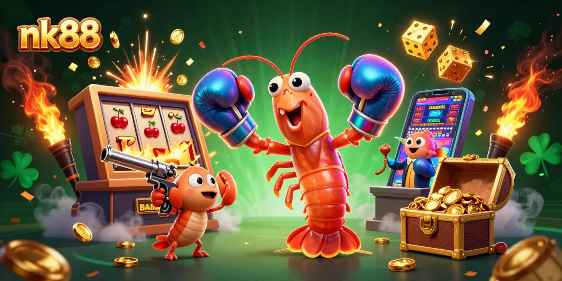 Experience thrilling jackpots at nk88 with vibrant 3D casino characters surrounded by dynamic gaming elements.