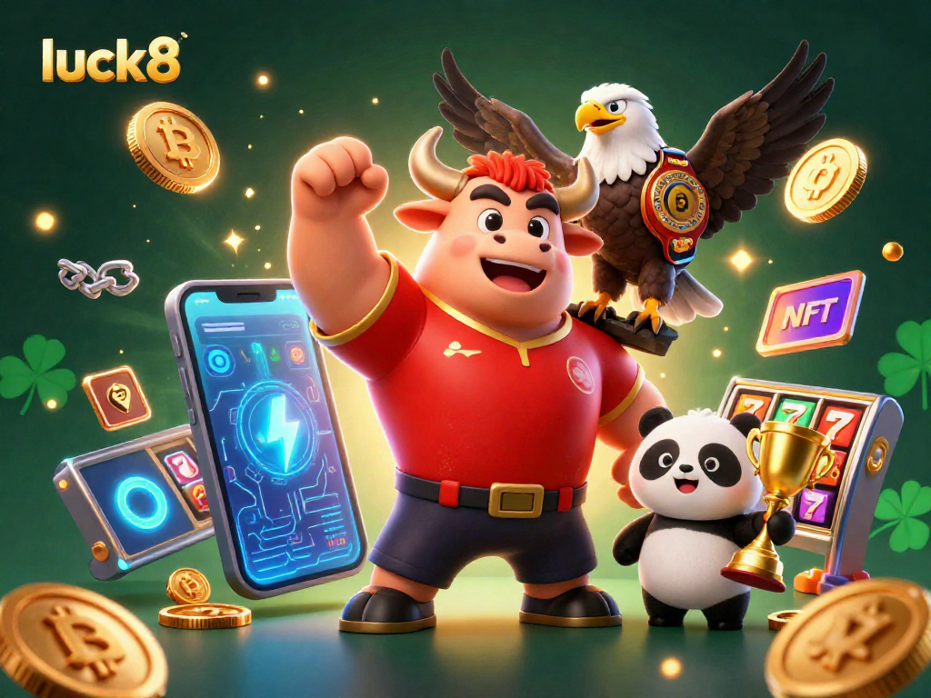 Experience thrilling luck8 gameplay among vibrant 3D characters and colorful casino elements.