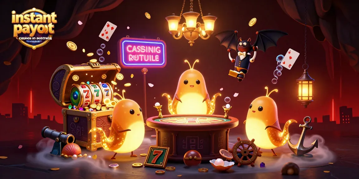 Experience fun and rewards at instant payout casinos in Australia with lively animated characters.