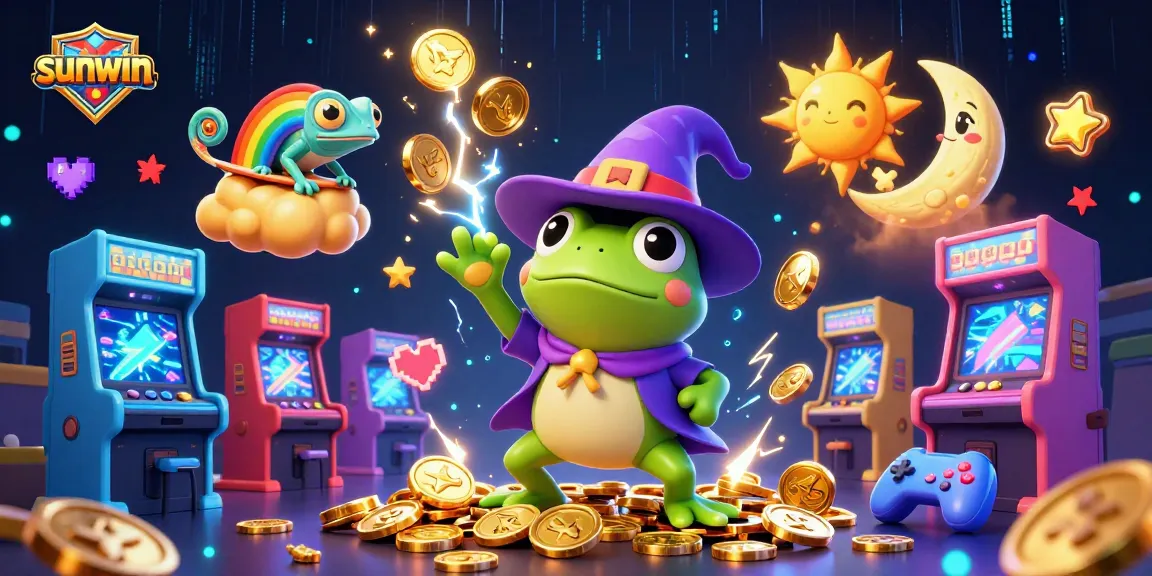 Experience the excitement of sunwin with vibrant 3D characters and casino elements creating a storm of fun.