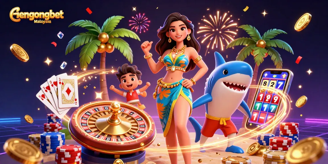 Experience winning at hengongbet Malaysia with vibrant, dynamic promotional casino illustration.