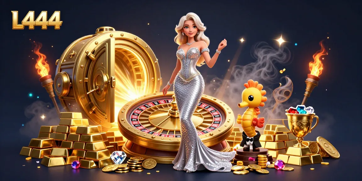 Win big at L444 casino with a stunning illustration of glamour and riches.