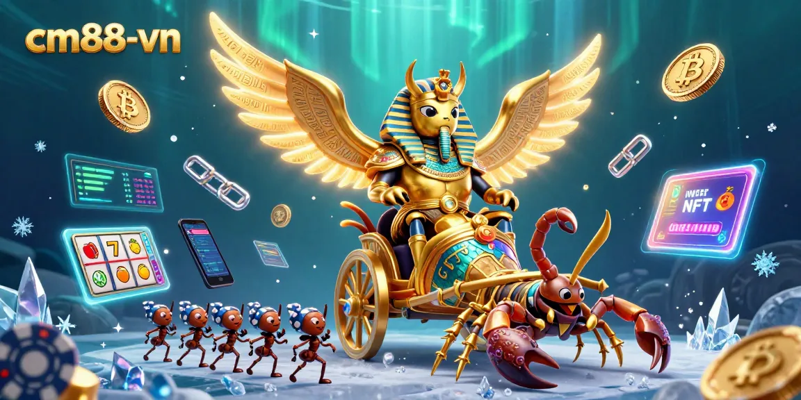 Experience thrilling gaming with cm88-vn's vibrant casino illustration featuring unique characters and elements.