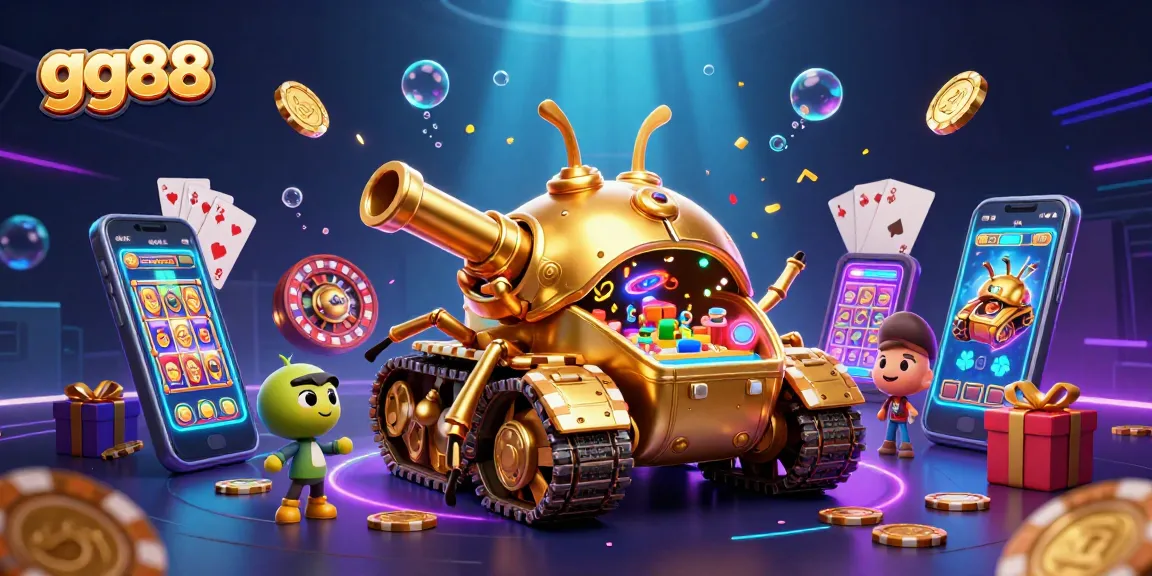 Engage with gg88's vibrant casino scene featuring golden beetle tank and dynamic gaming elements.